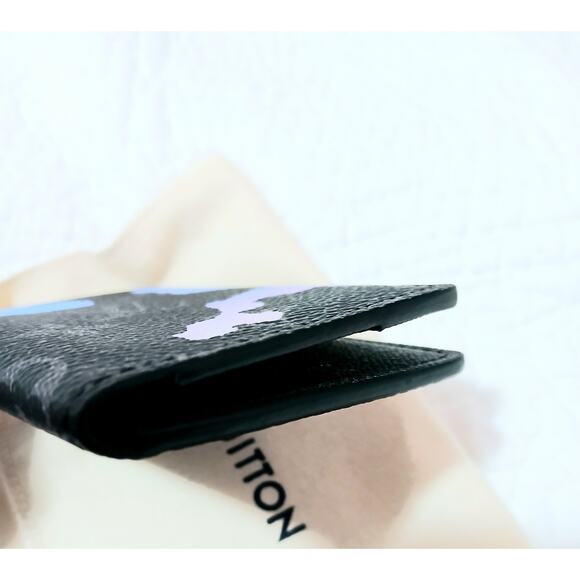 RARE Louis Vuitton Pocket Organizer Wallet Mens Sunrise Monogram Eclipse - Picture 14 of 16